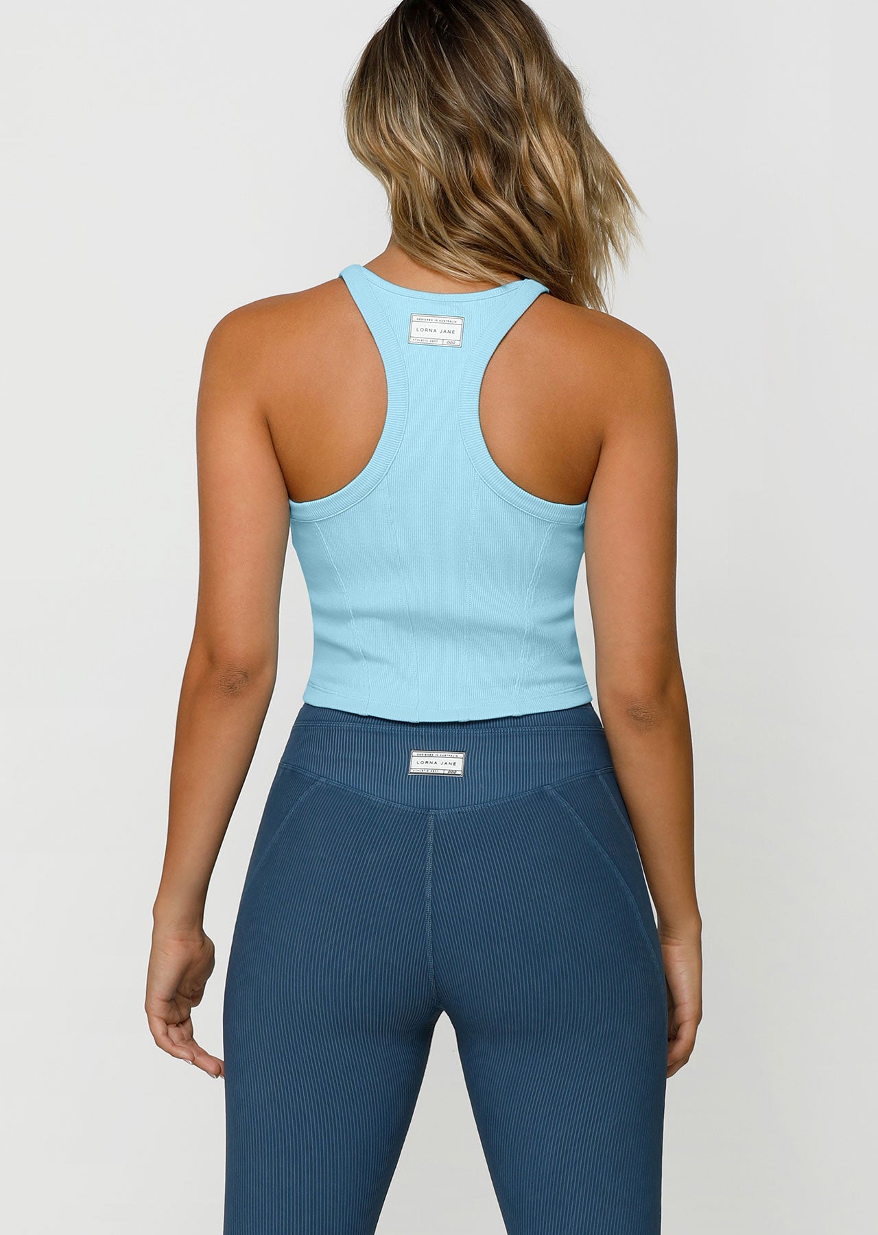 Lorna Jane Edgey Rib Tank - Blue Sky