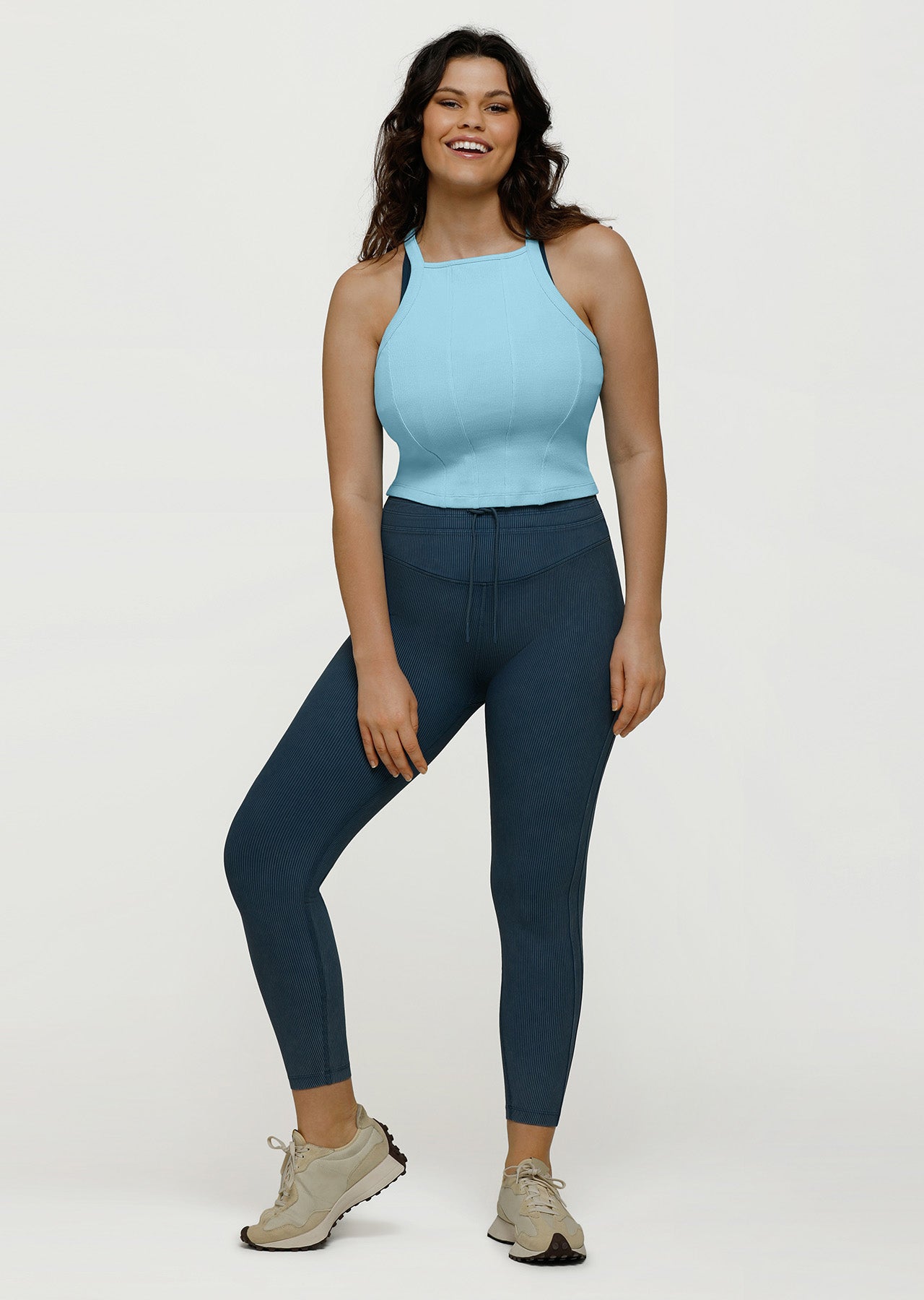 Lorna Jane Edgey Rib Tank - Blue Sky