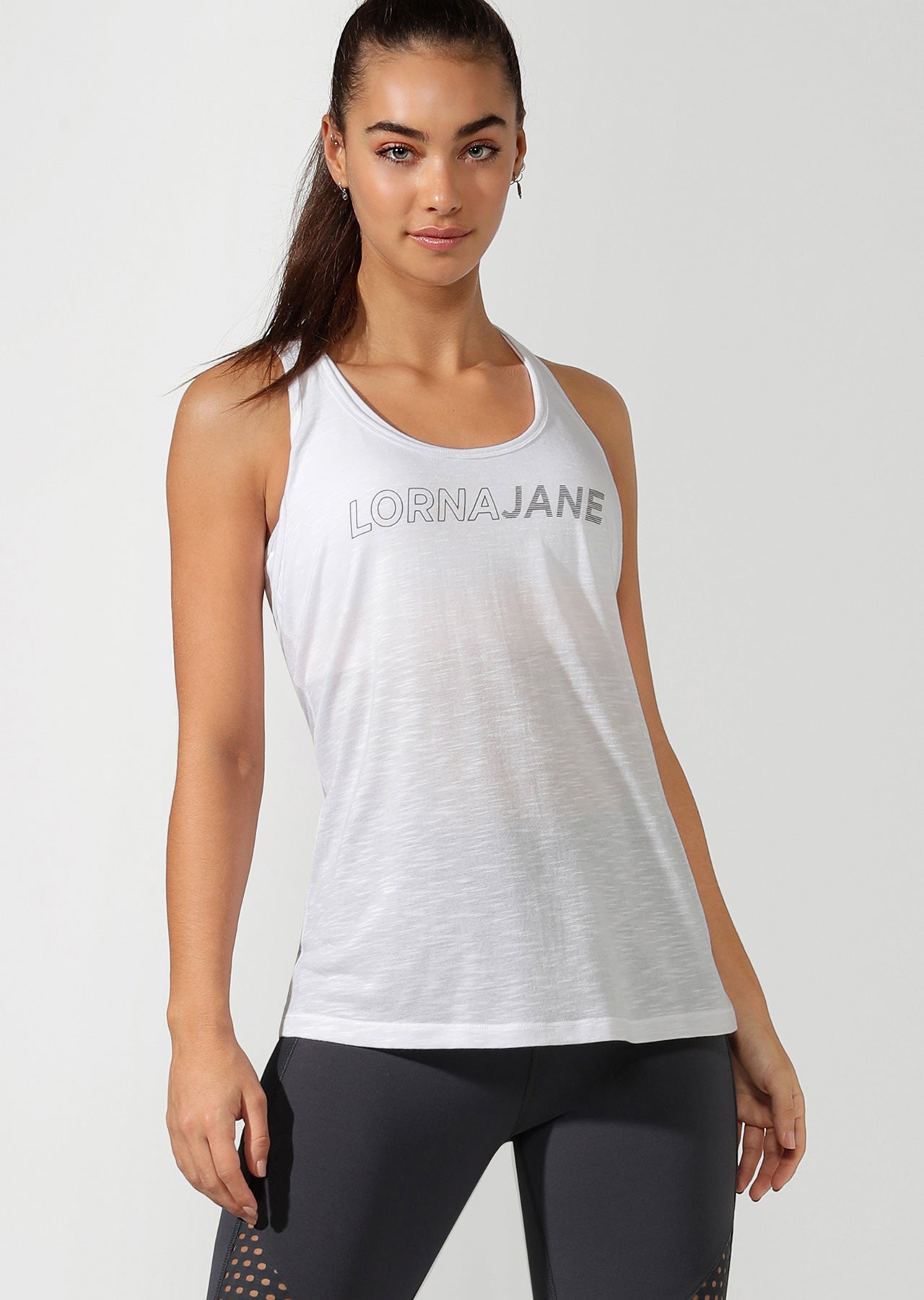 Lorna Jane Effortless Slouchy Gym Tank - White