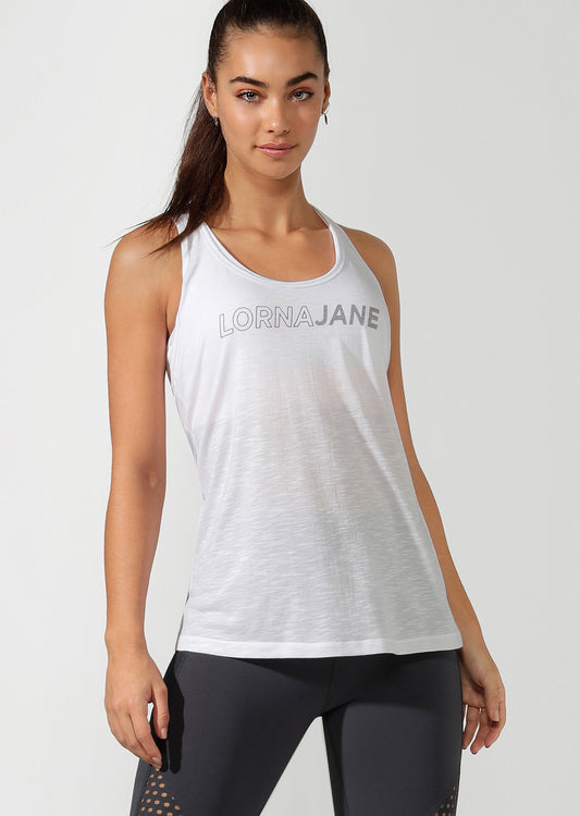 Lorna Jane Effortless Slouchy Gym Tank - White