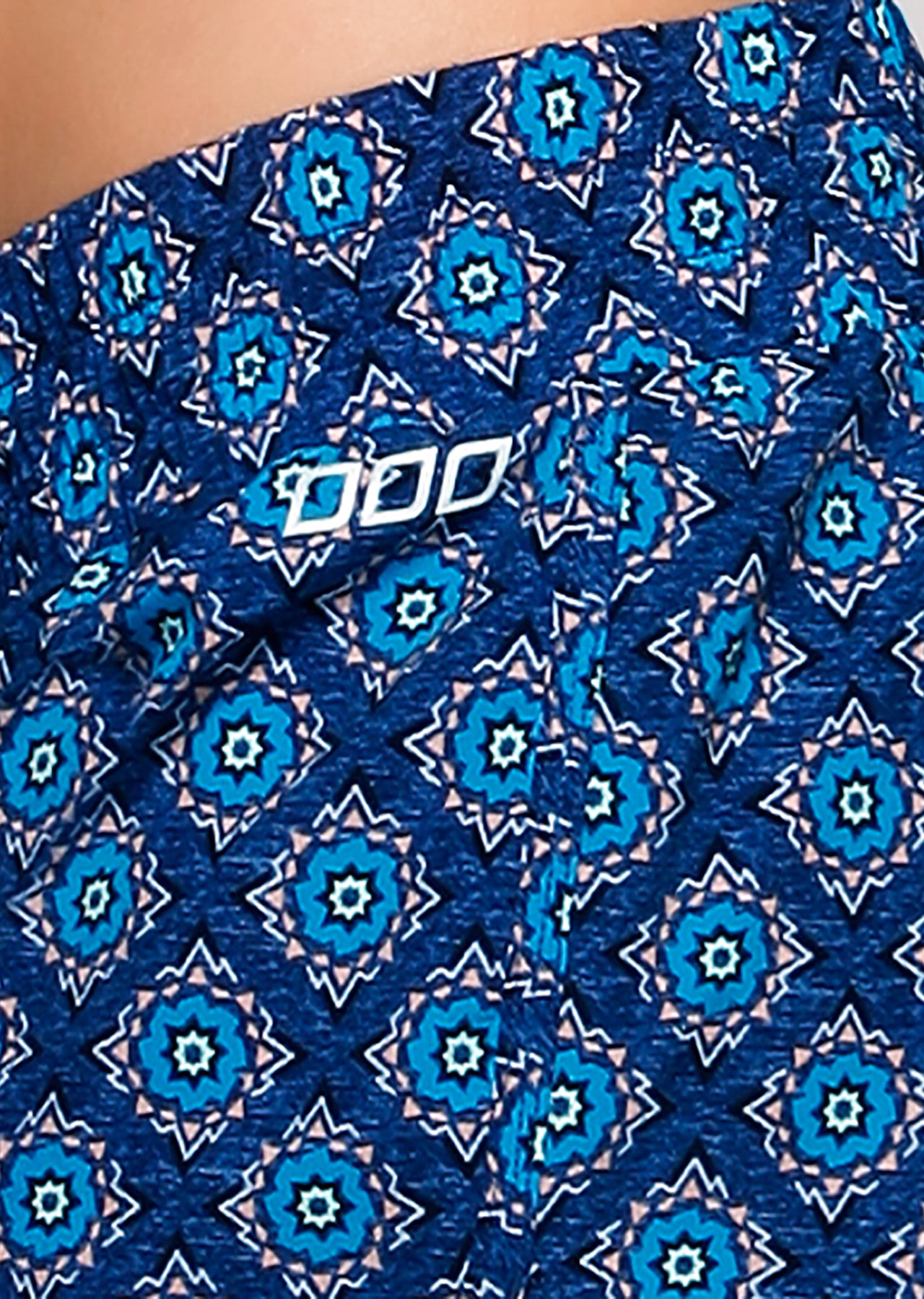 Lorna Jane Electric Boho Run Shorts - Indigo Mixed Print