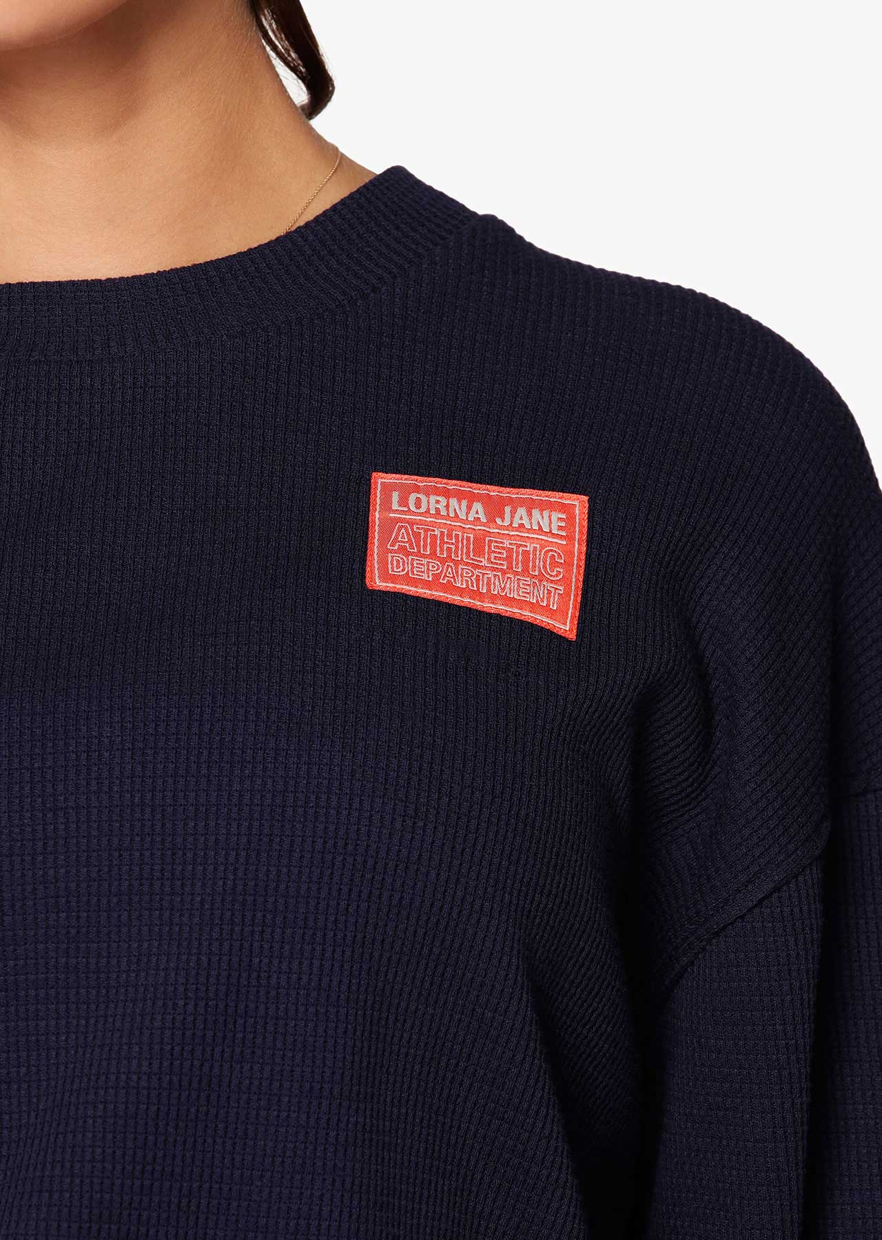 Lorna Jane Elevate Waffle Sweat - French Navy