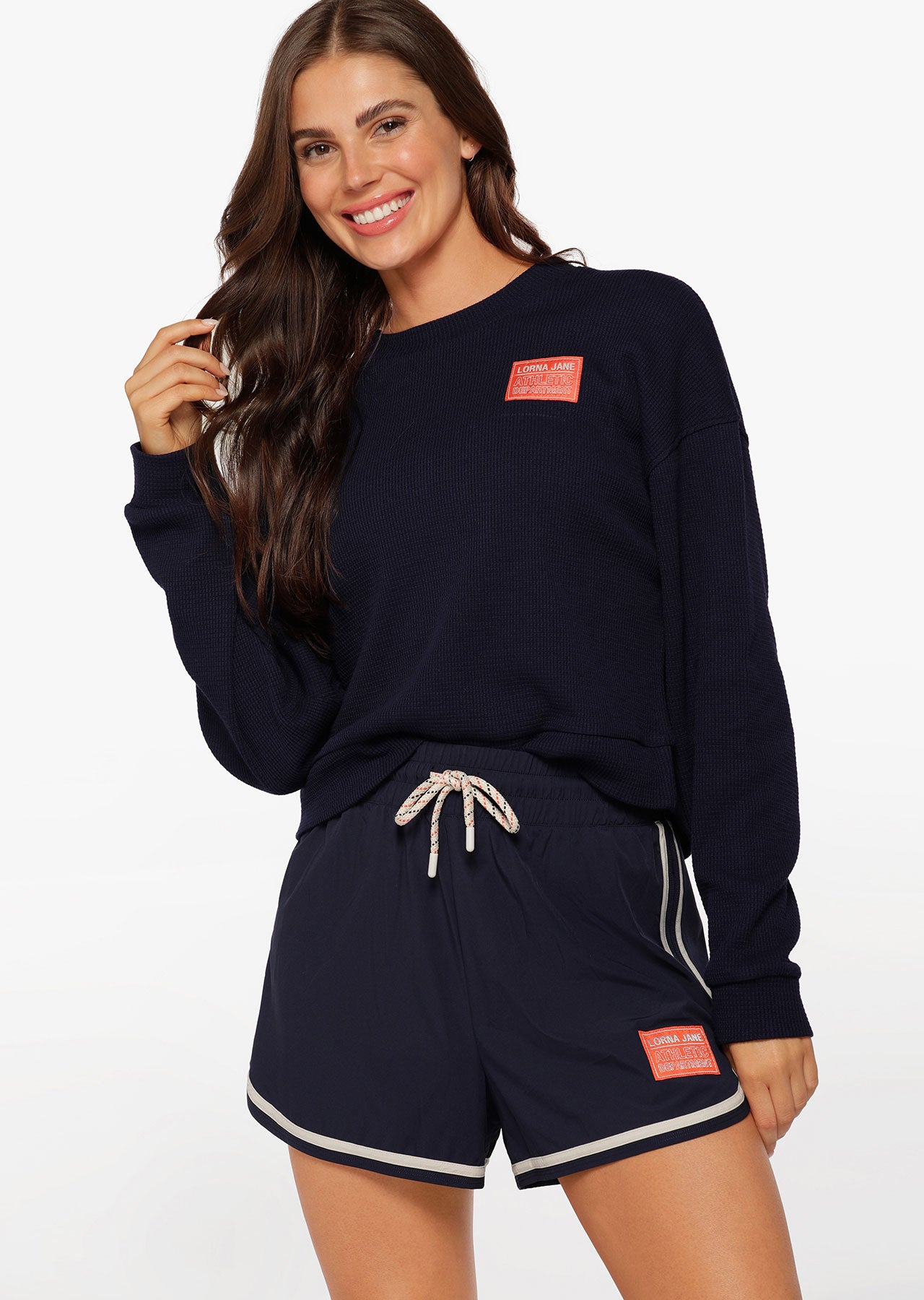 Lorna Jane Elevate Waffle Sweat - French Navy