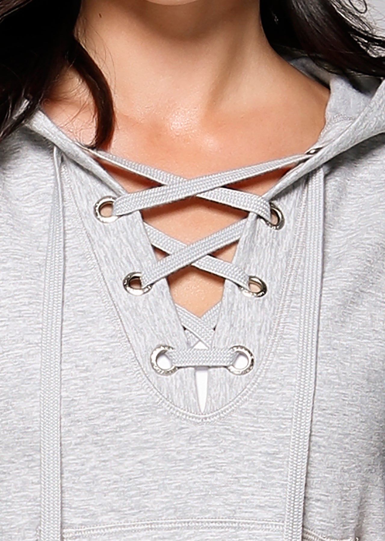 Lorna Jane Elle L/Slv Hoodie - Light Grey Marl