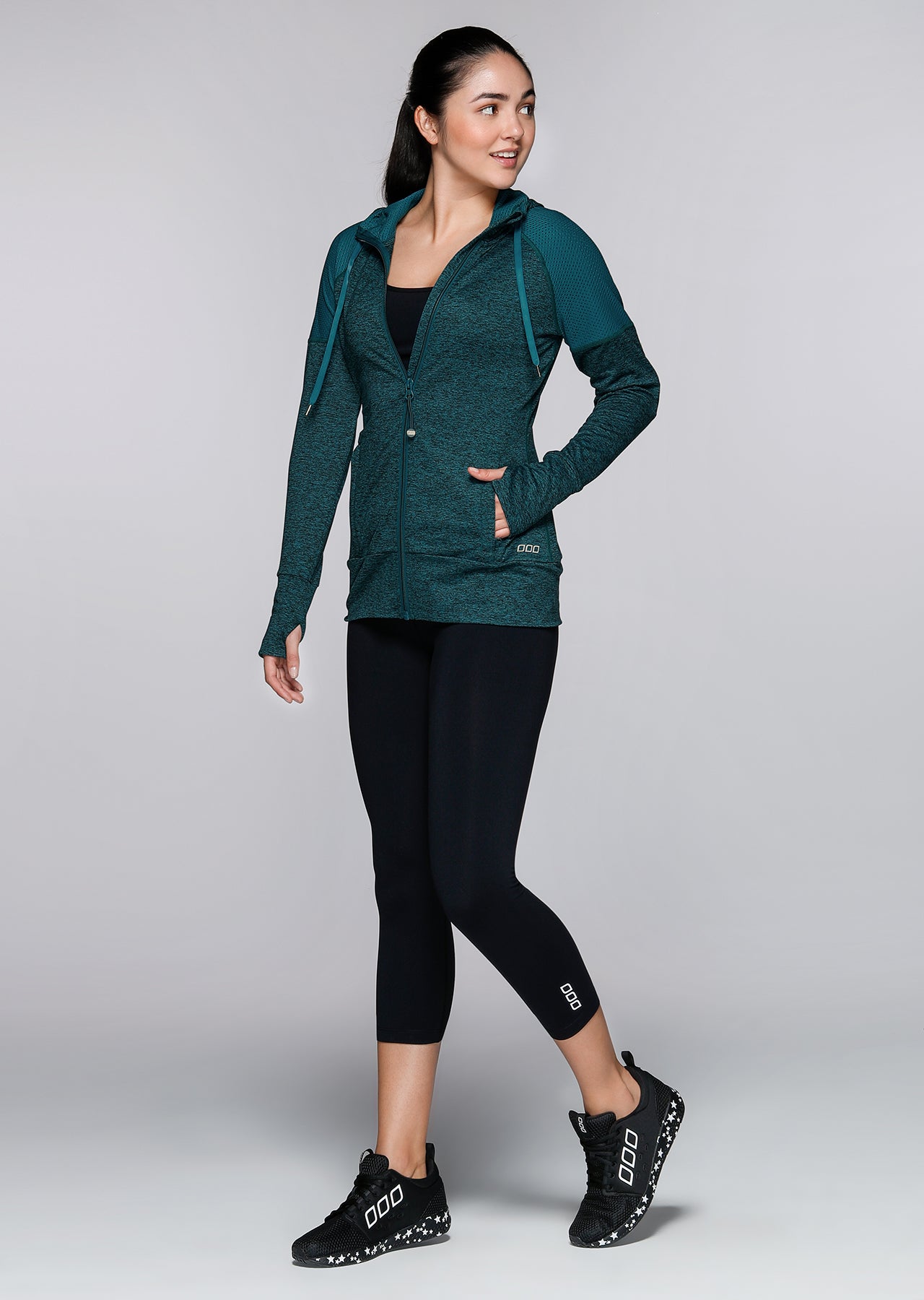Lorna Jane Embrace L/Slv Maxum - Everteal Marl