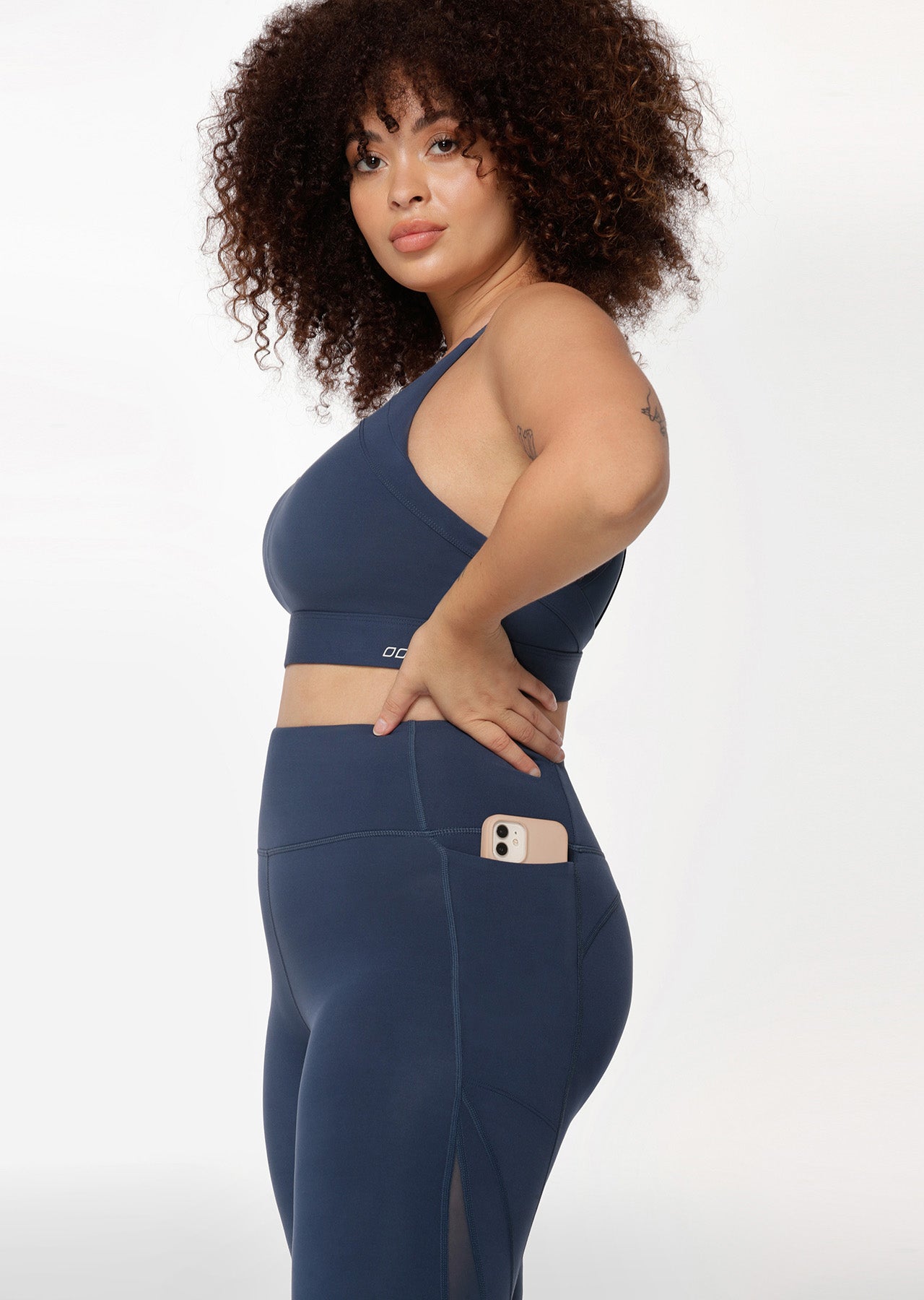 Lorna Jane Empower Phone Pocket Ankle Biter Leggings - Pebble Blue