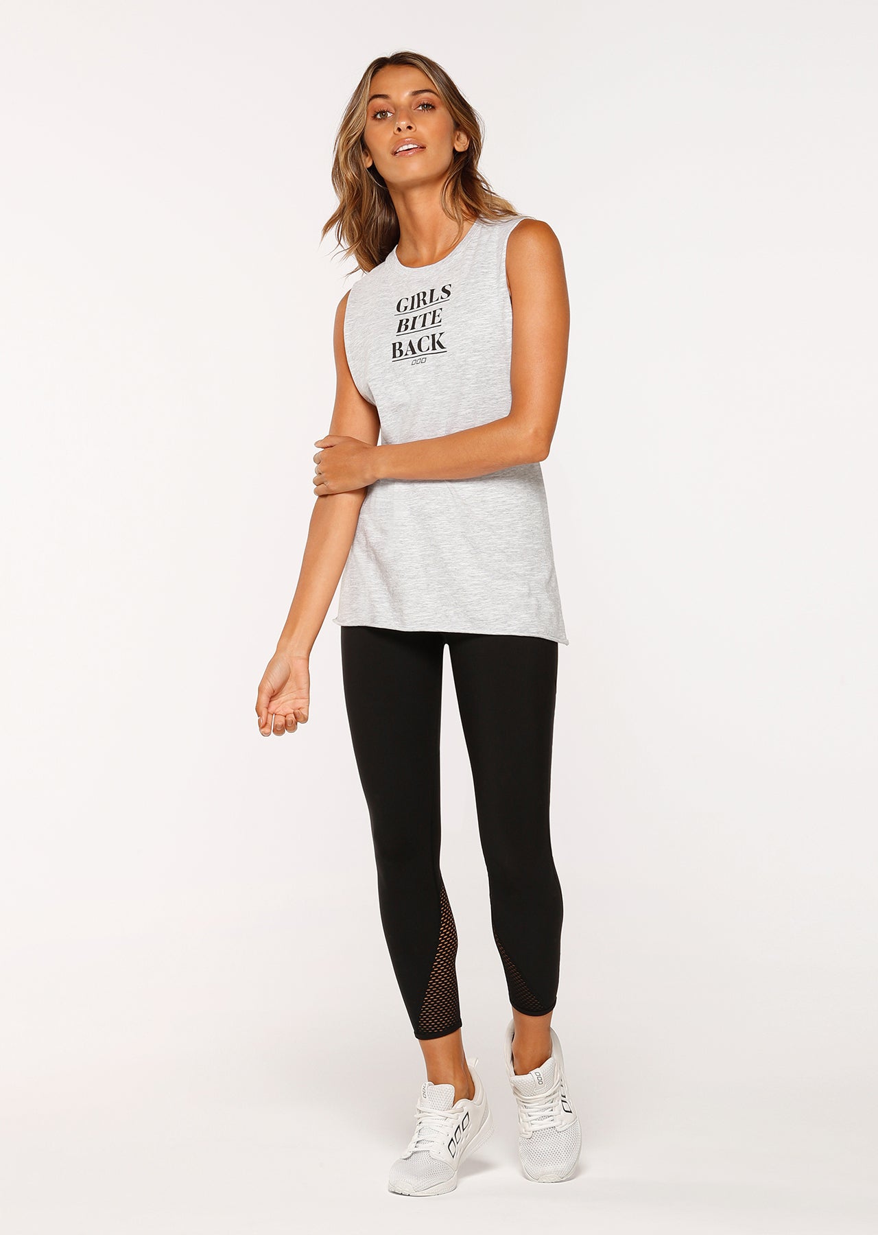 Lorna Jane Empower Tank - Light Grey Marl