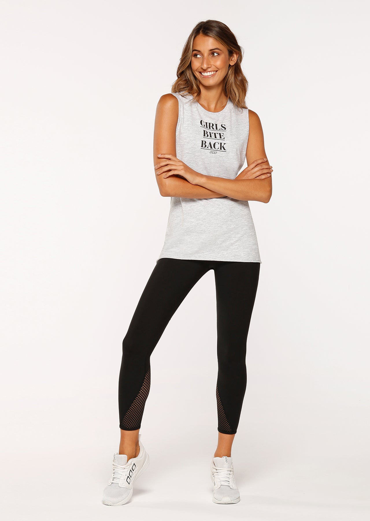 Lorna Jane Empower Tank - Light Grey Marl