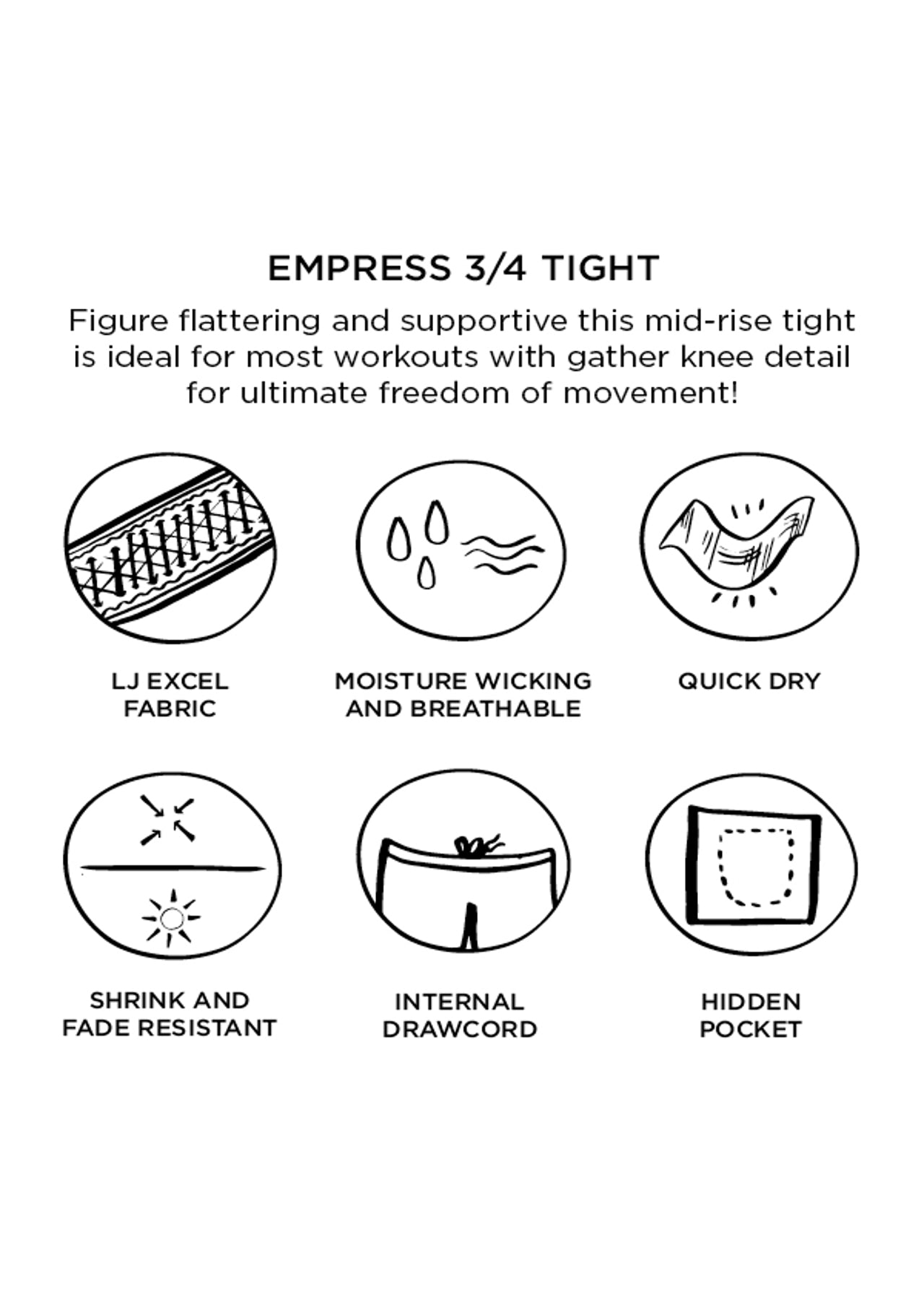 Lorna Jane Empress 3/4 Tight - Black