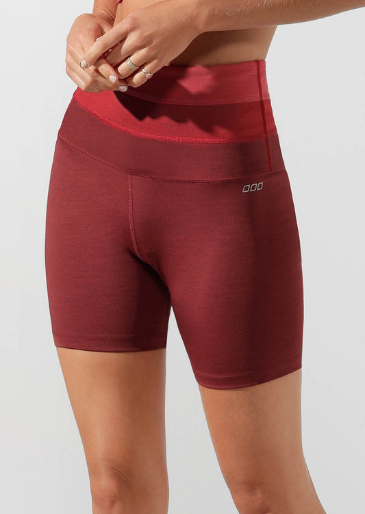 Lorna Jane Energise Core Bike Shorts - Dark Red Marl
