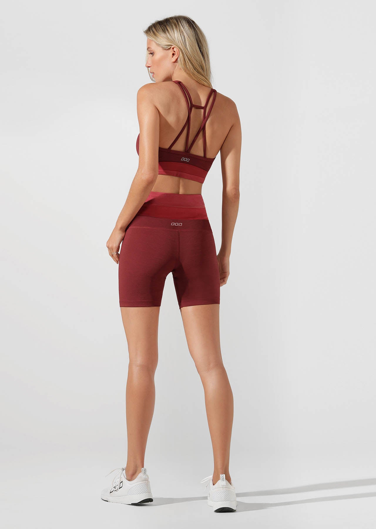 Lorna Jane Energise Core Bike Shorts - Dark Red Marl