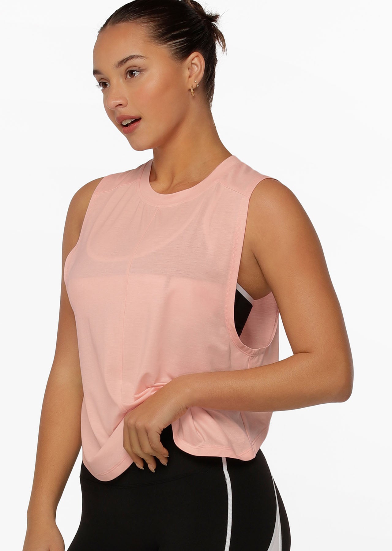 Lorna Jane Energize Cropped Active Tank - Shell Pink
