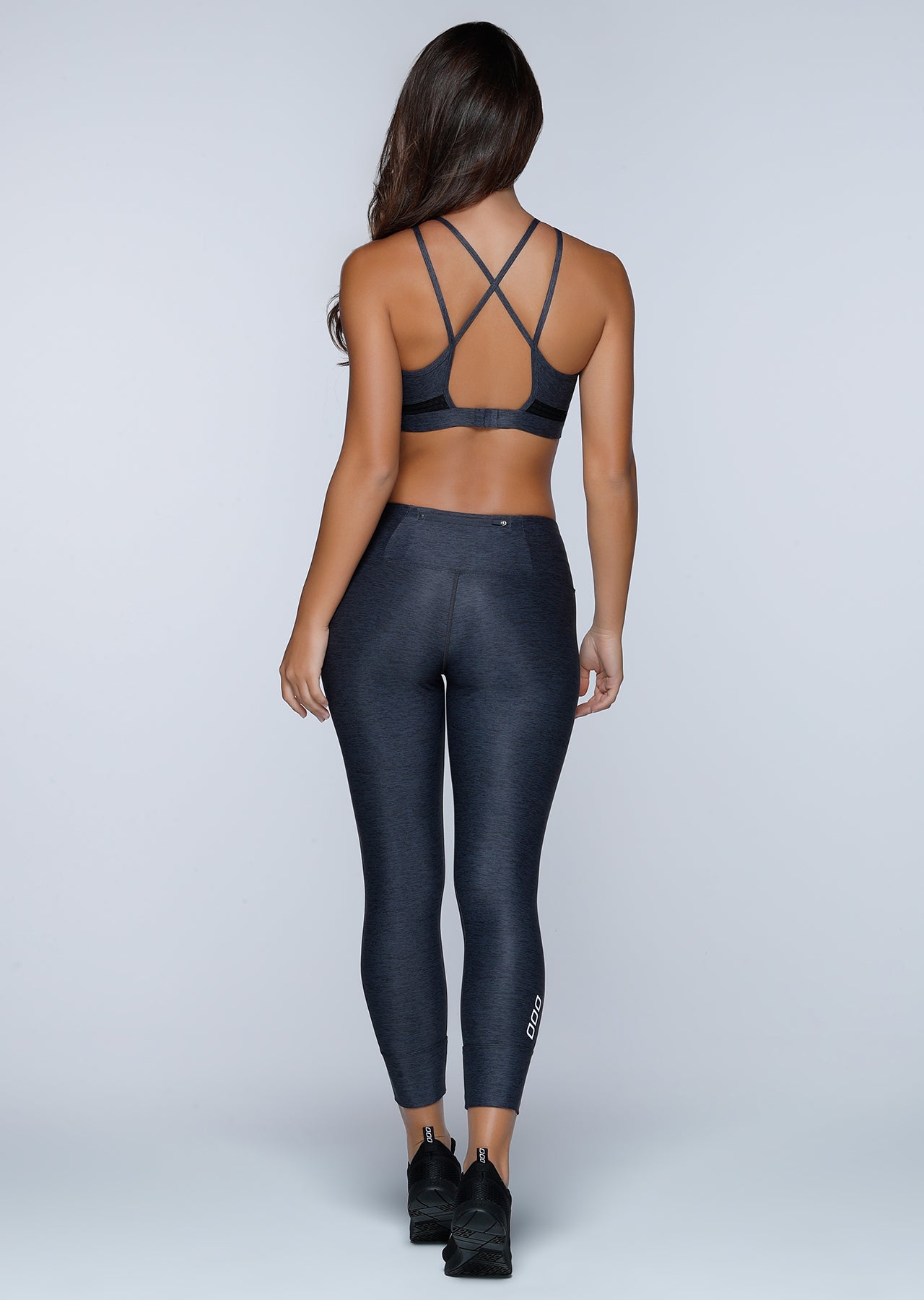 Lorna Jane Epic Core Ankle Biter Tight - Deep Grey/Black