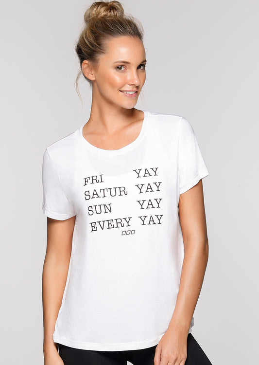 Lorna Jane Every Yay Tee - White