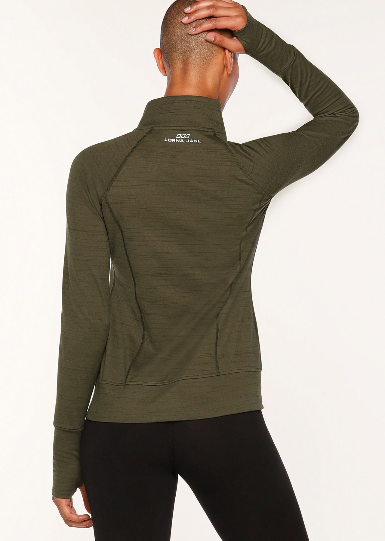 Lorna Jane Everyday Ease Active Zip Through - Luxury Green Marl