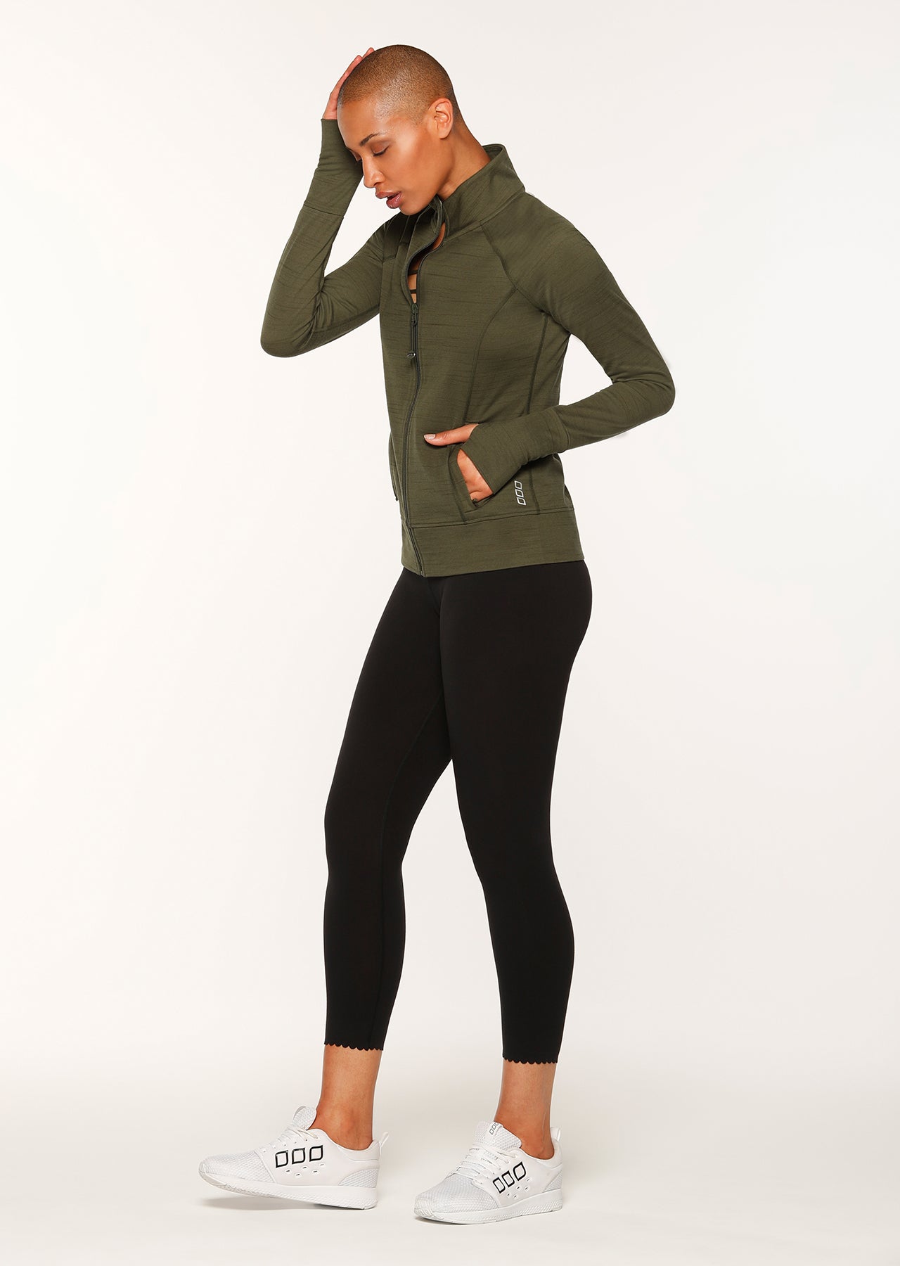 Lorna Jane Everyday Ease Active Zip Through - Luxury Green Marl