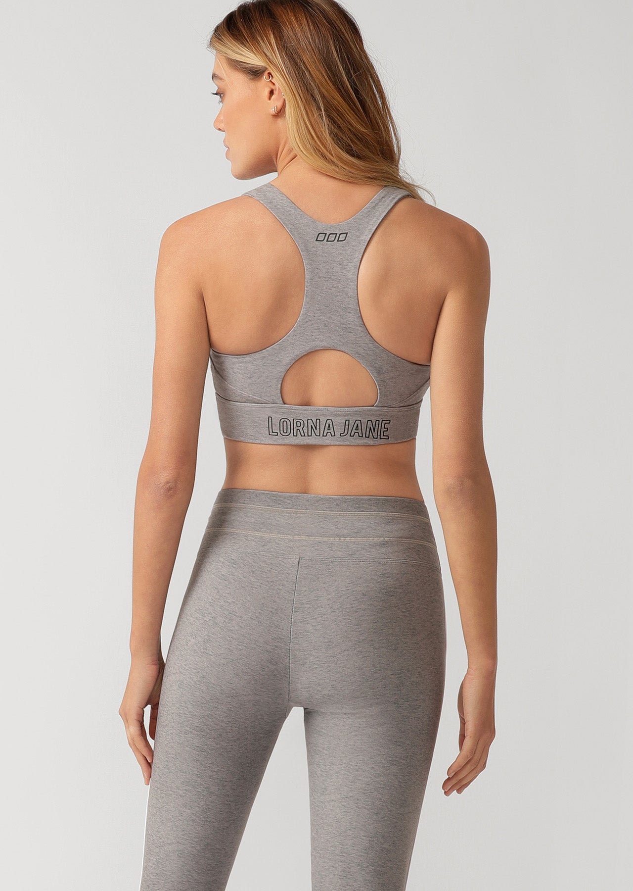 Lorna Jane Everyday Racer Back Sports Bra - Concrete Grey Marl