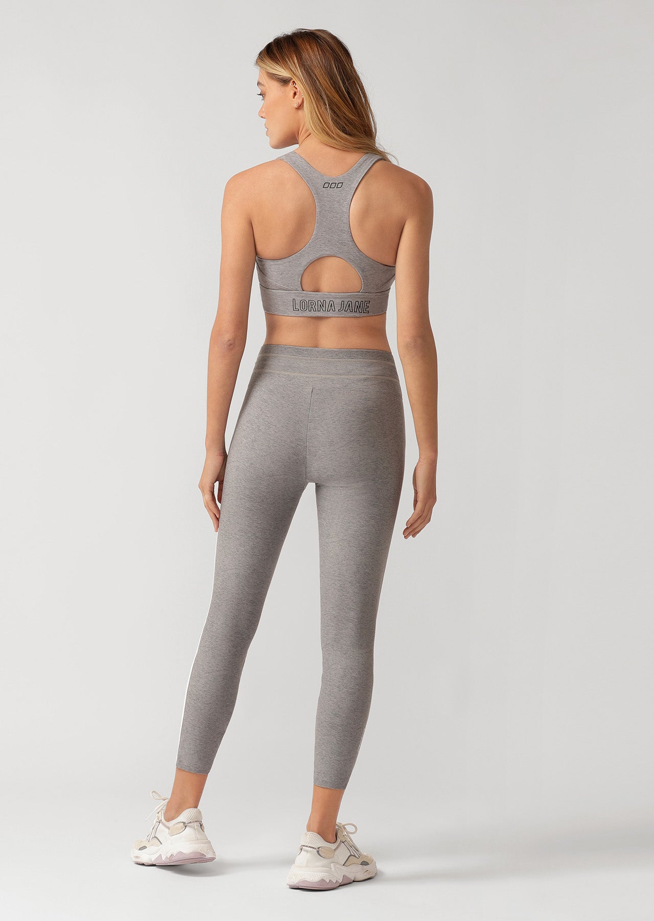 Lorna Jane Everyday Racer Back Sports Bra - Concrete Grey Marl