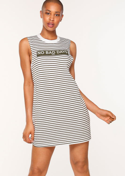 Lorna Jane Everywhere Dress - White/Luxury Green