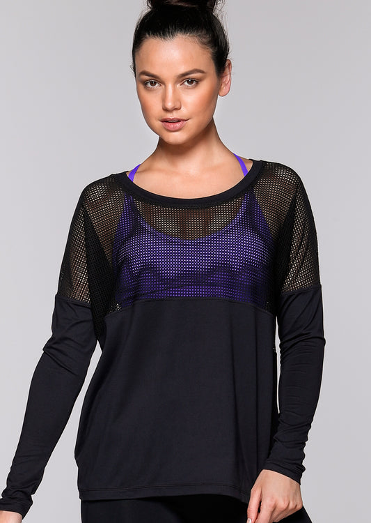 Lorna Jane Evolve L/Slv Excel Top - Black