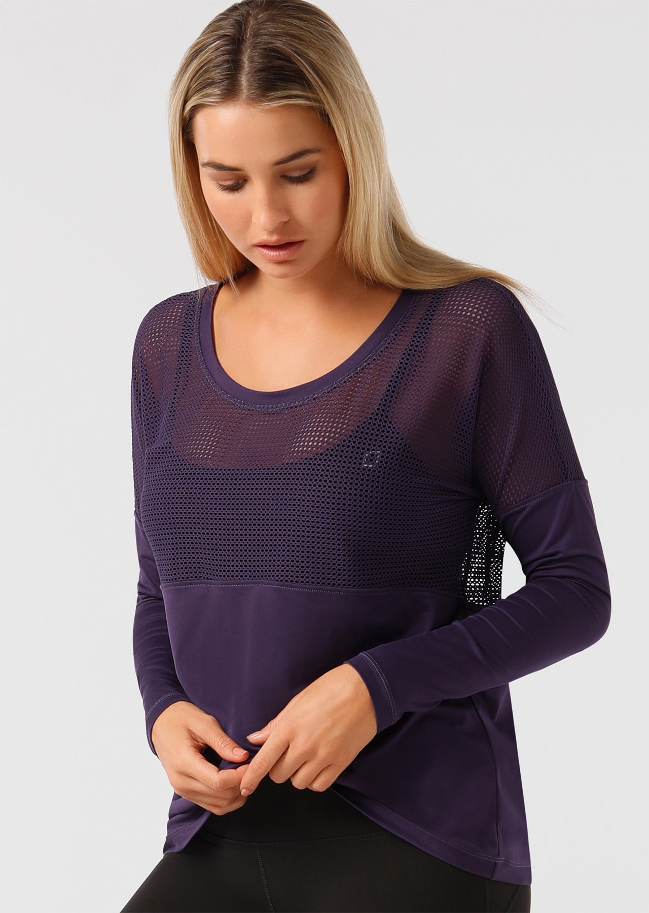 Lorna Jane Evolve L/Slv Excel Top - Night Violet