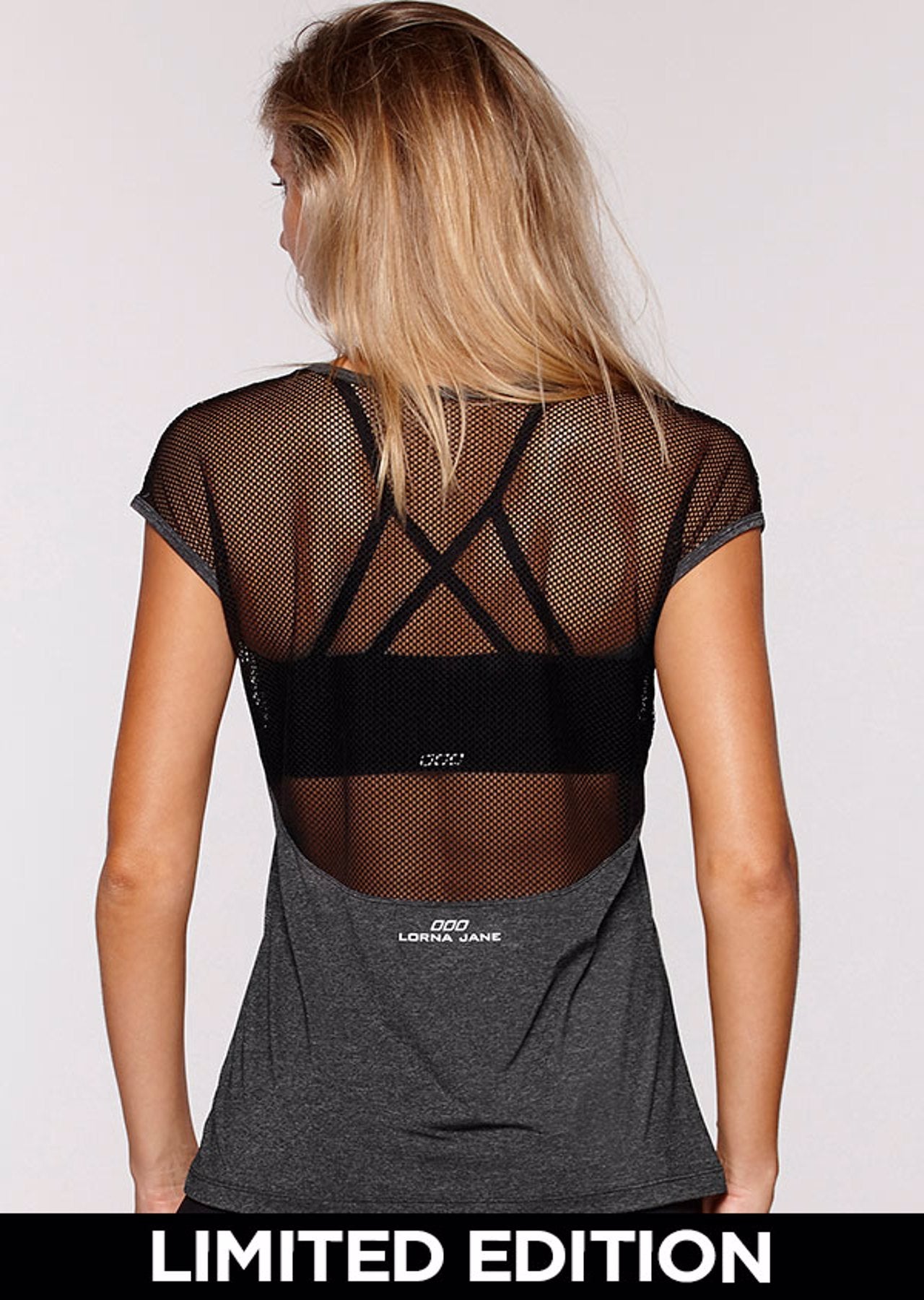 Lorna Jane Evolve S/Slv Excel T-Shirt - Black Marl