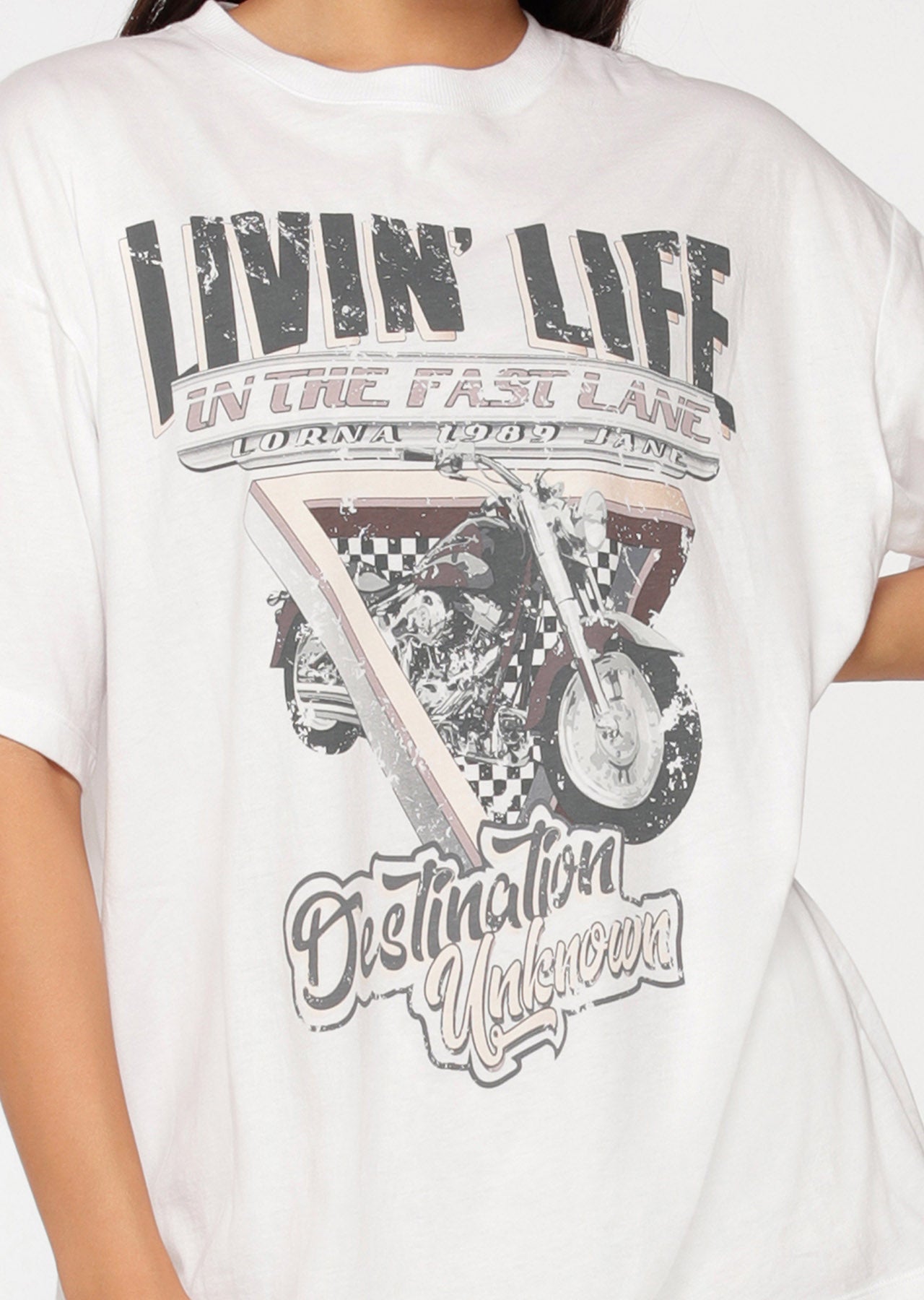 Lorna Jane Fast Lane Vintage Boyfriend Tee - White
