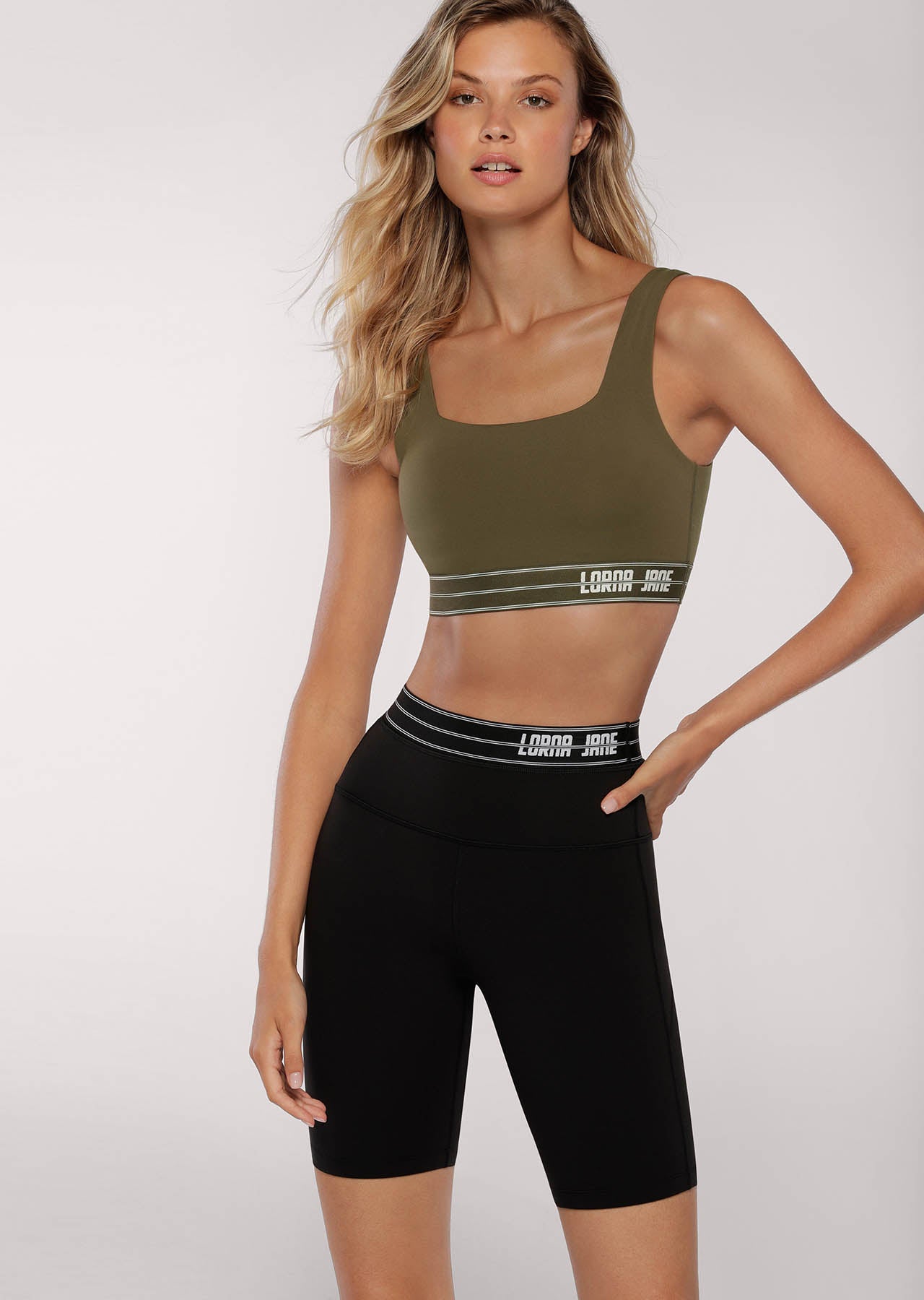 Lorna Jane Faster Sports Bra - Dark Khaki