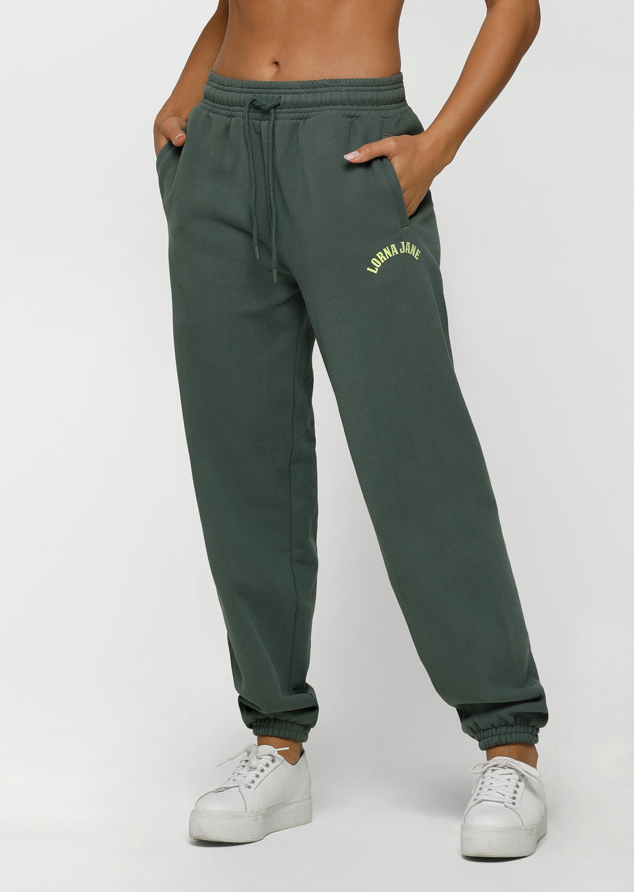 Lorna Jane Fastest Terry Track Pants - Military