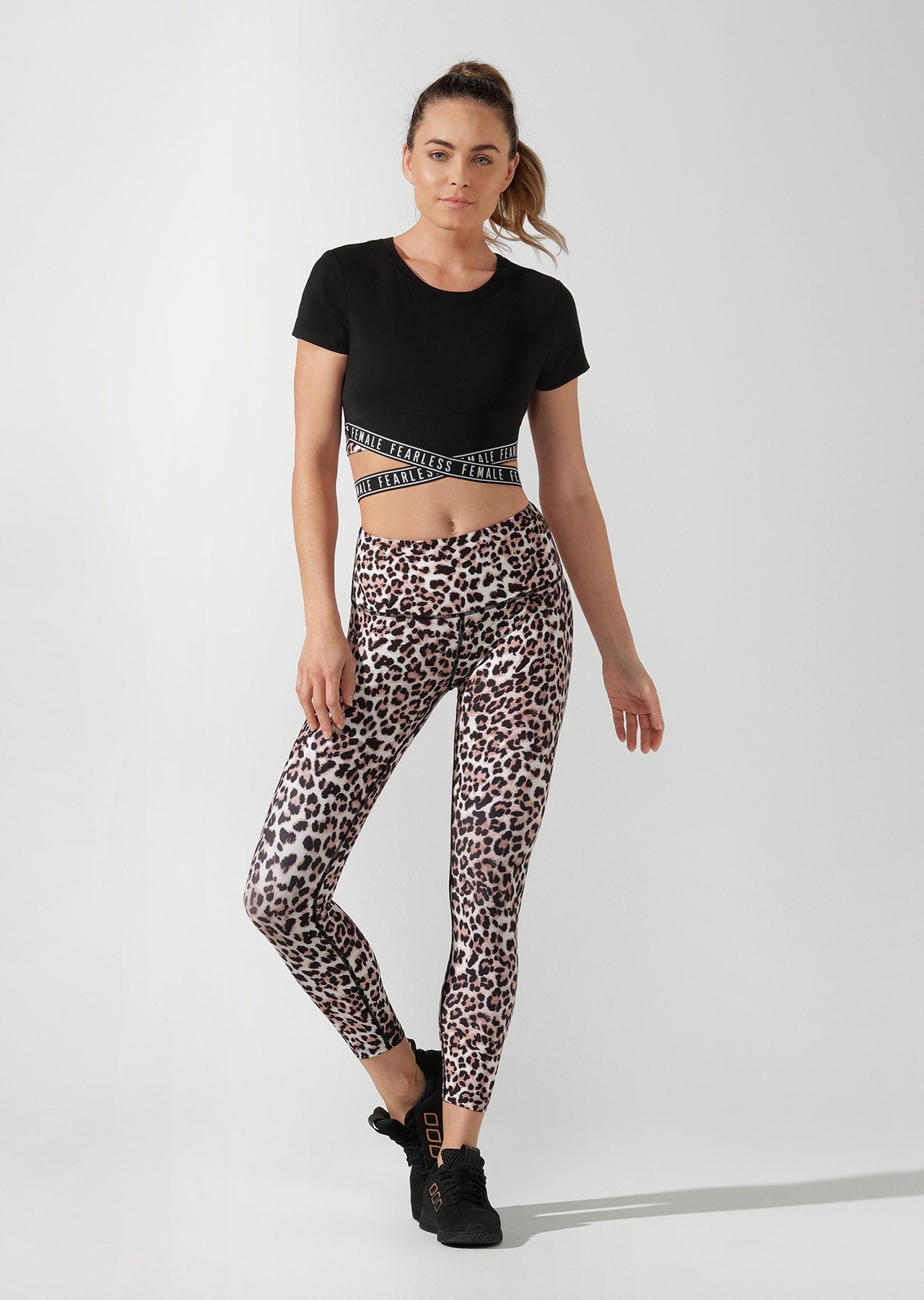 Lorna Jane Fearless Cropped Active Tee - Black