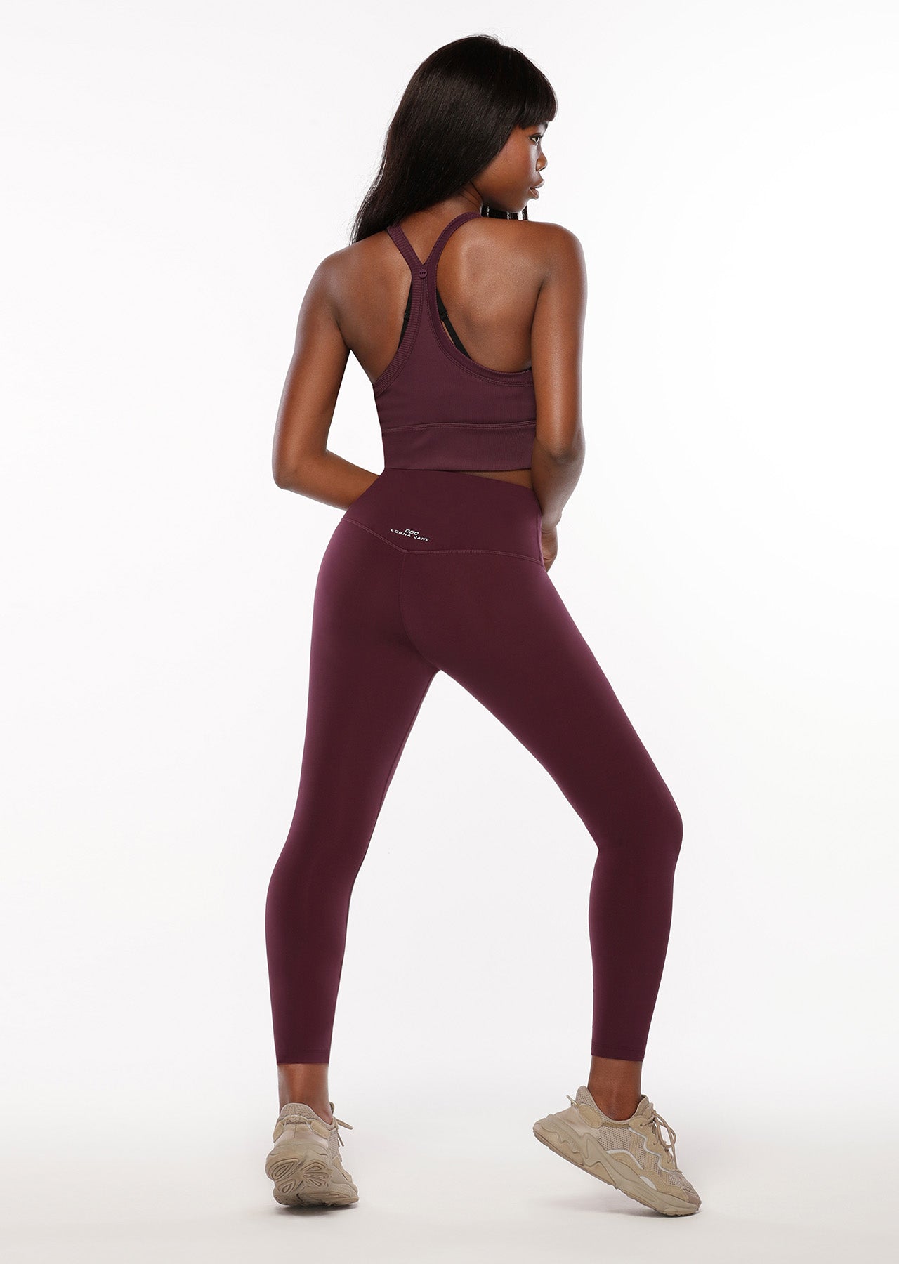 Lorna Jane Fearless Cropped Rib Tank - Dark Grape