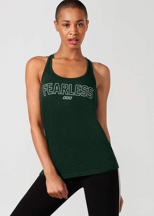 Lorna Jane Fearless Slouchy Tank - Fig Green