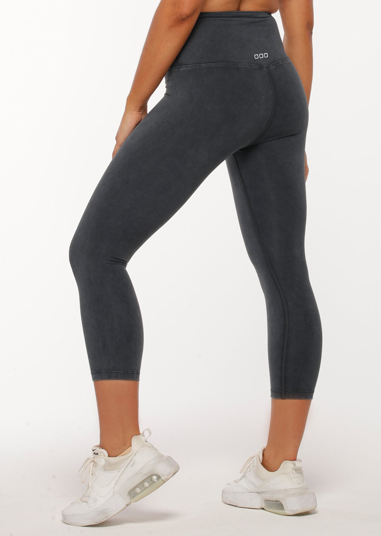 Lorna Jane Feel Comfortable Acid Wash 7/8 Leggings - Washed Black