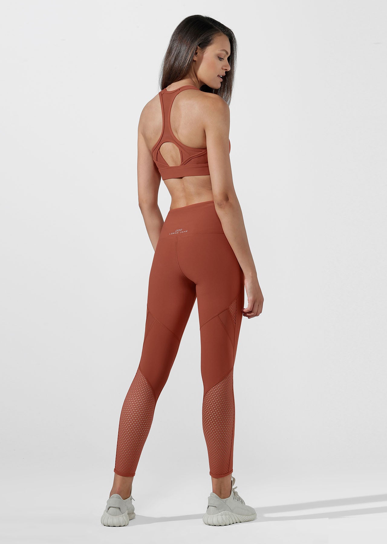 Lorna Jane Fierce Booty Support Ankle Biter Tight - RUST