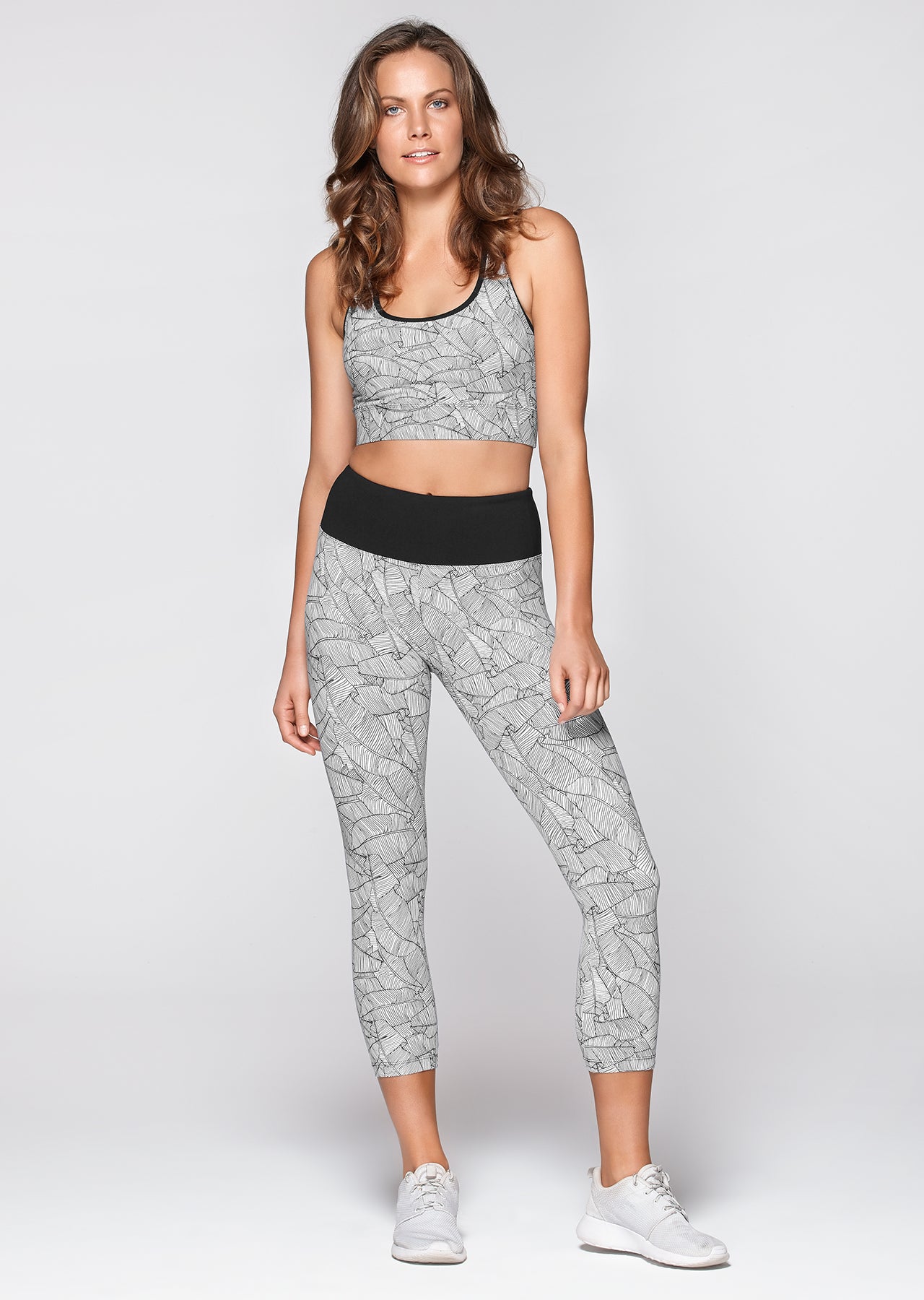 Lorna Jane Fine Lines Sports Bra - Black/White