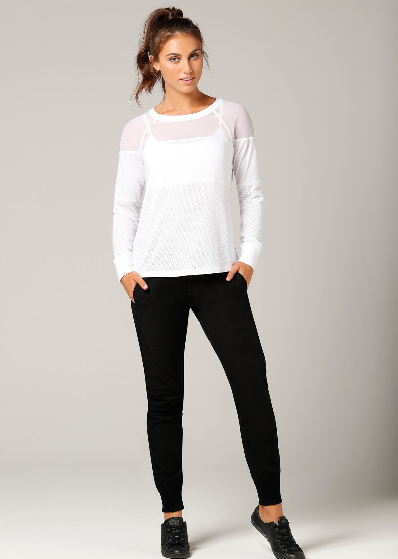 Lorna Jane Finish Line L/Slv Top - White