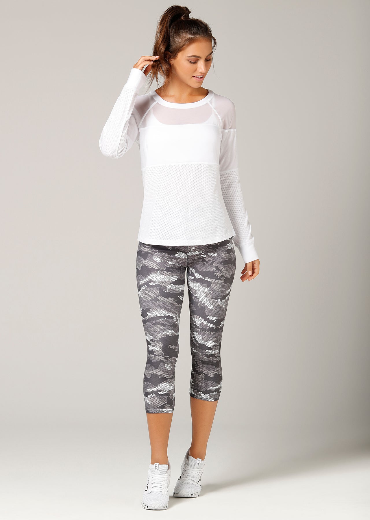 Lorna Jane Finish Line L/Slv Top - White