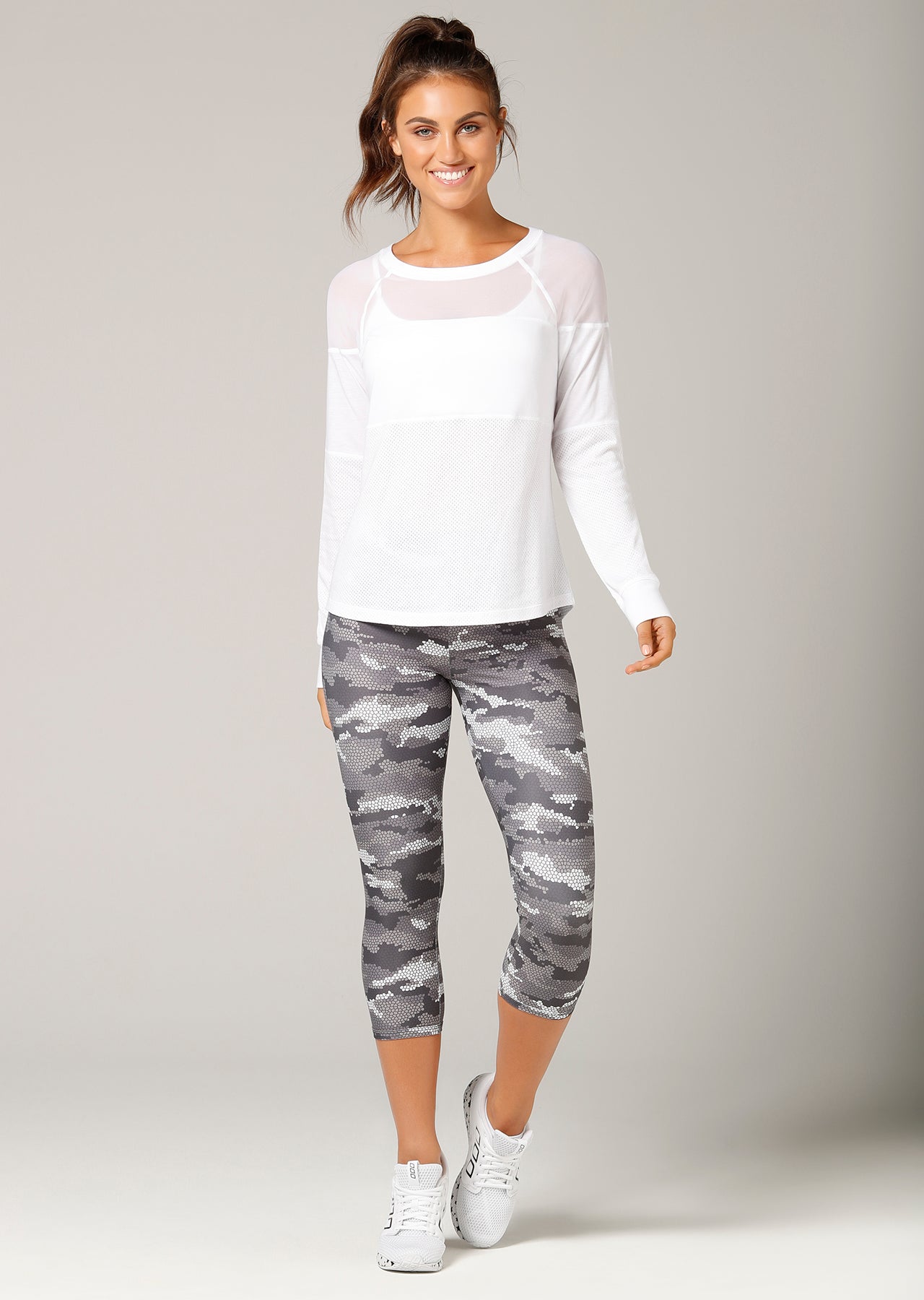 Lorna Jane Finish Line L/Slv Top - White