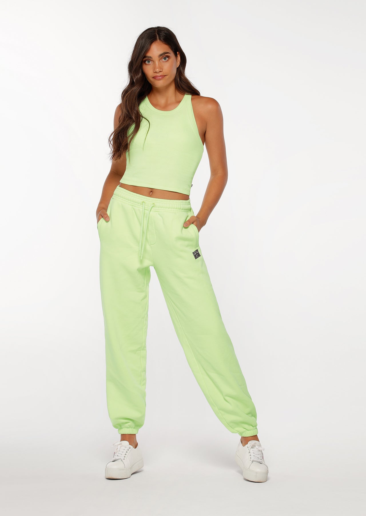 Lorna Jane Fire Line Track Pants - Soft Lime