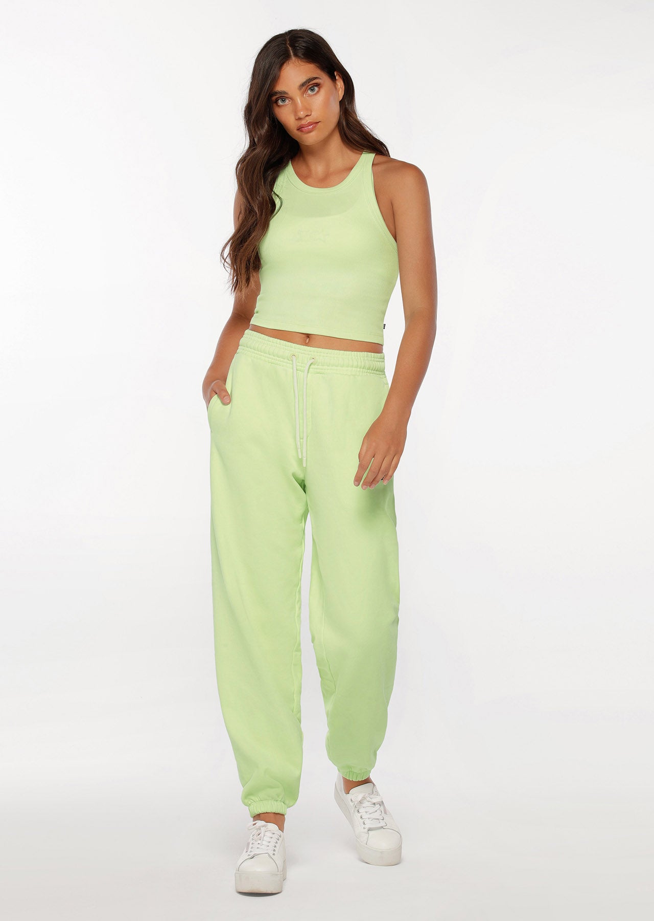Lorna Jane Fire Line Track Pants - Soft Lime