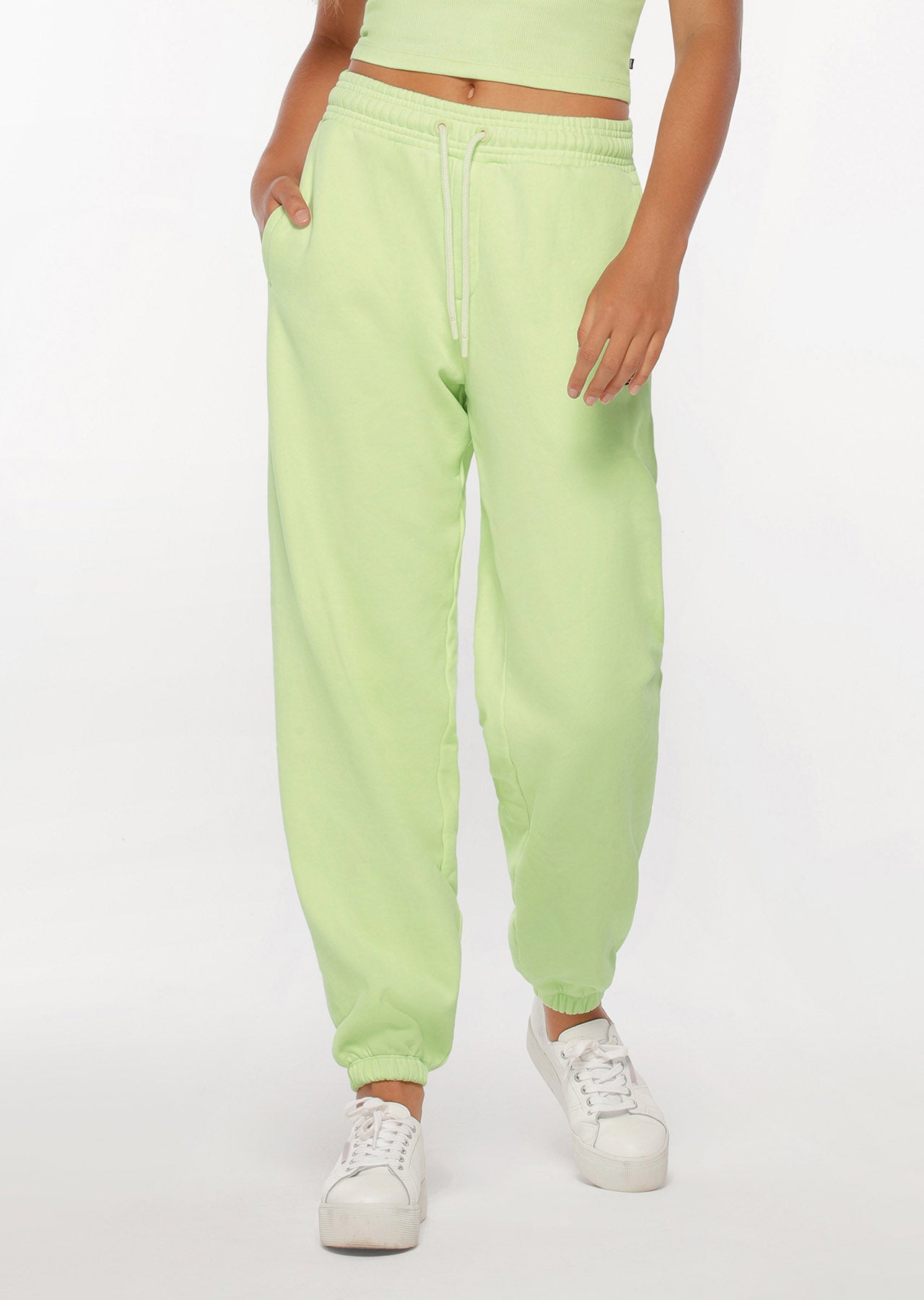 Lorna Jane Fire Line Track Pants - Soft Lime