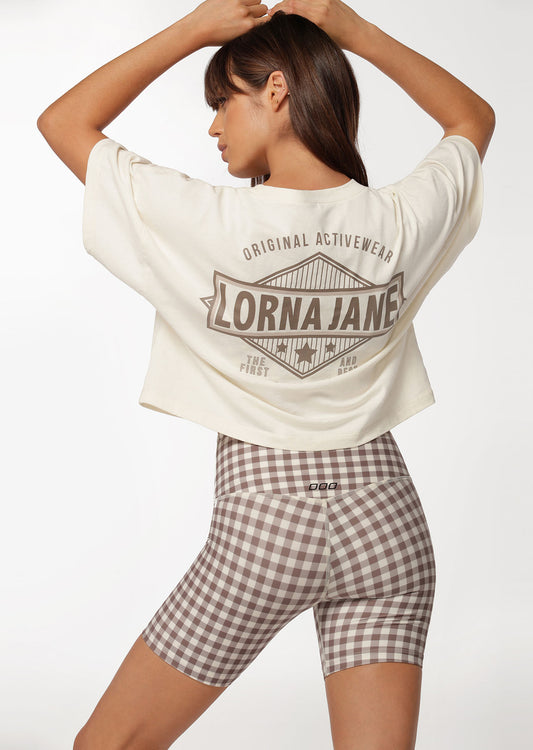 Lorna Jane First And Best Cropped Tee - Cream