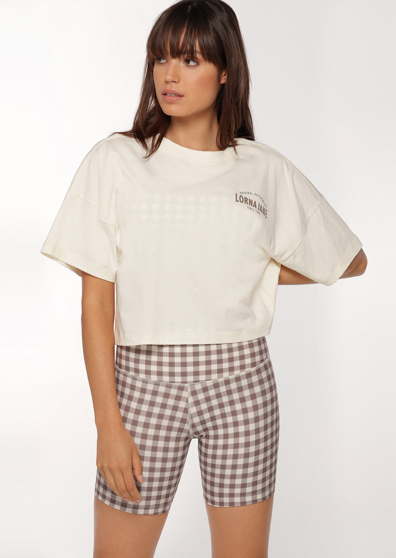 Lorna Jane First And Best Cropped Tee - Cream