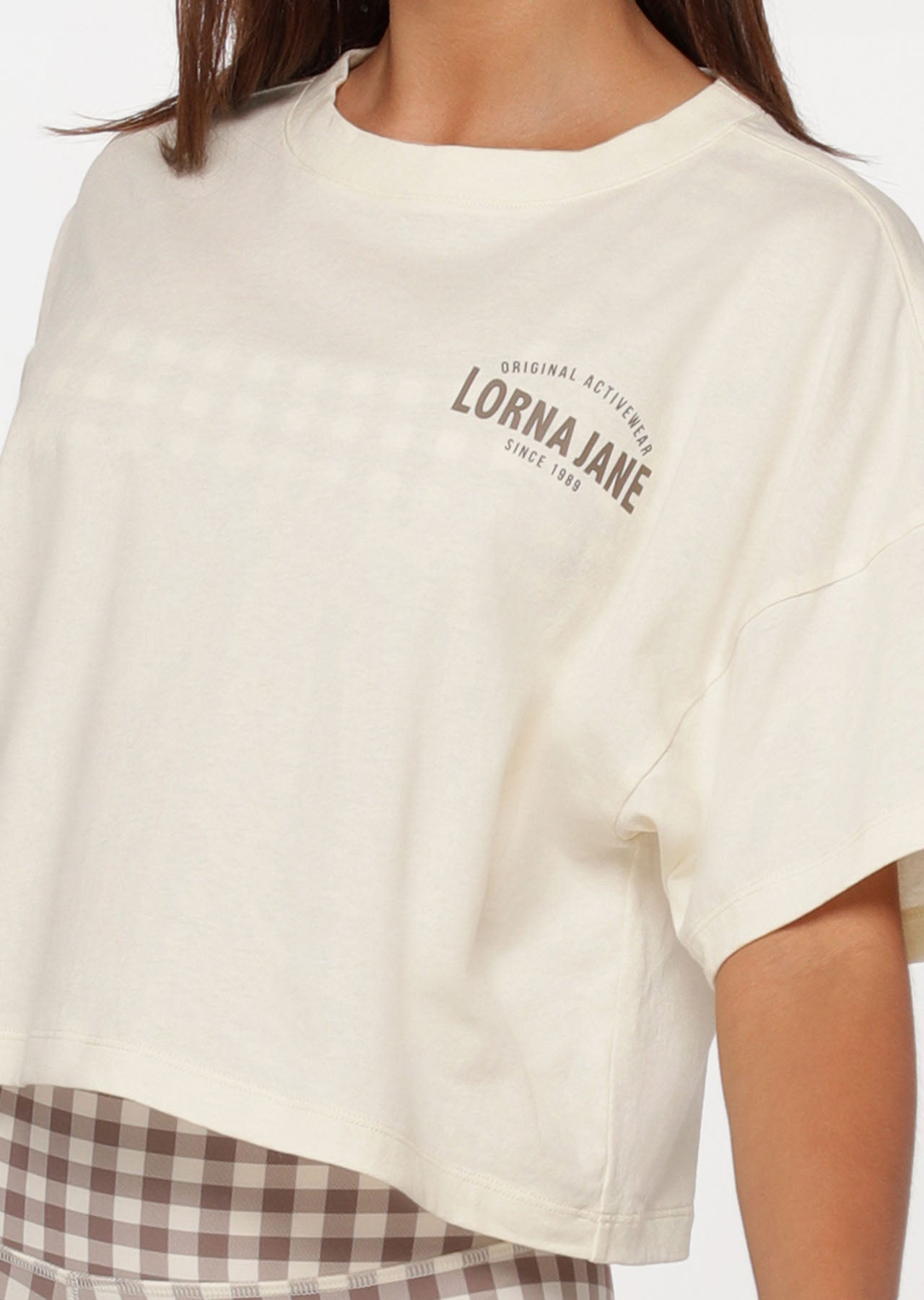 Lorna Jane First And Best Cropped Tee - Cream