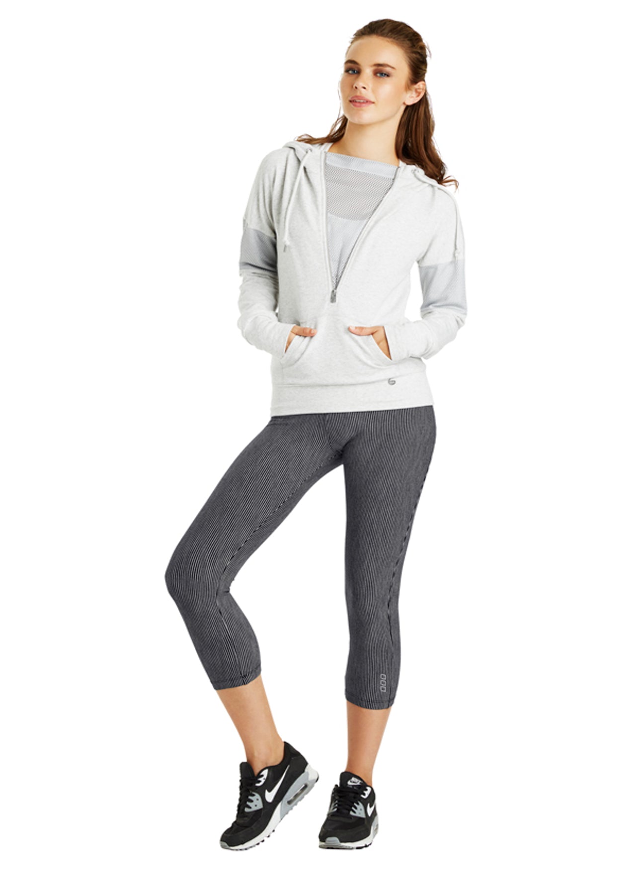 Lorna Jane Firstbase Slouchy Hoodie - Snow Grey Marl