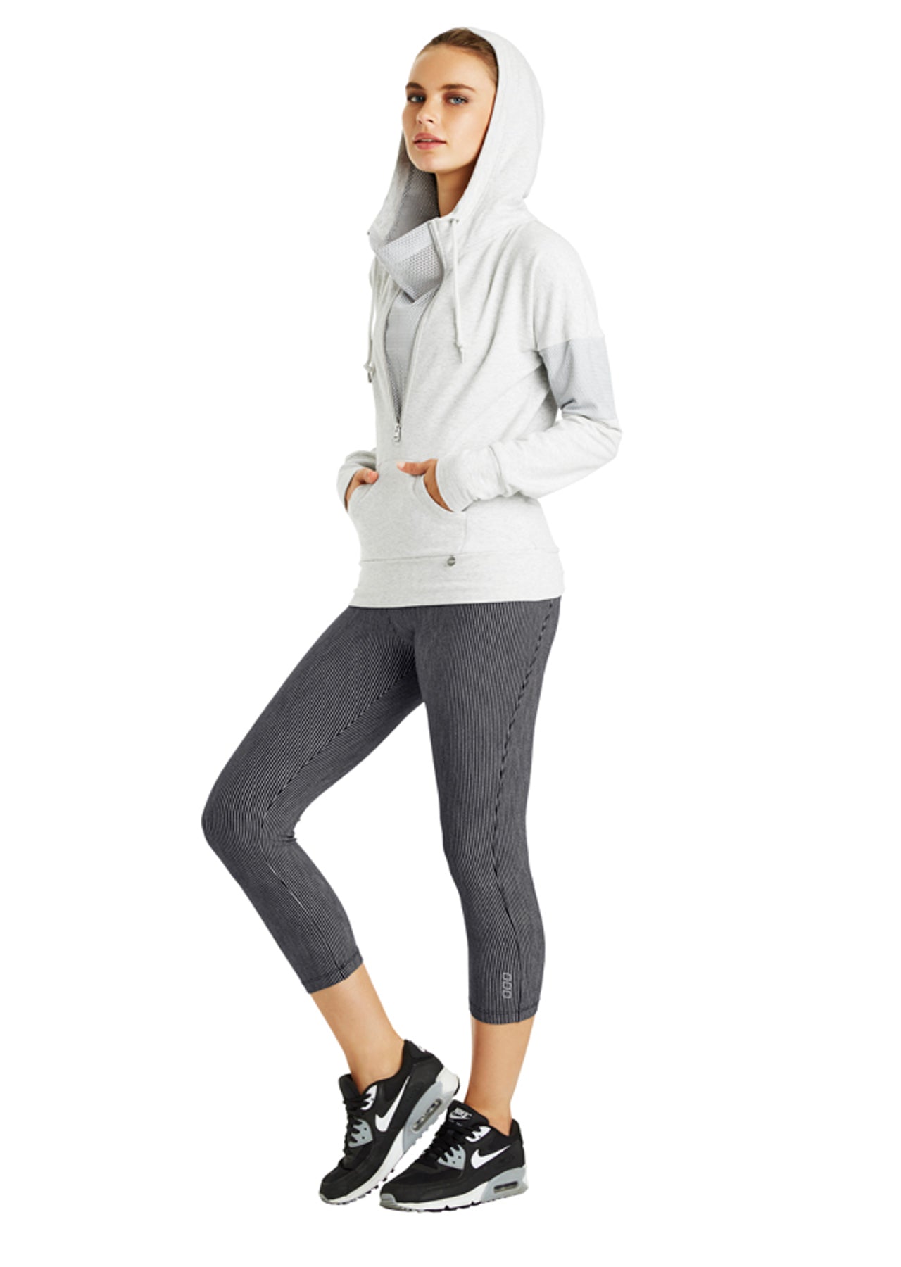 Lorna Jane Firstbase Slouchy Hoodie - Snow Grey Marl