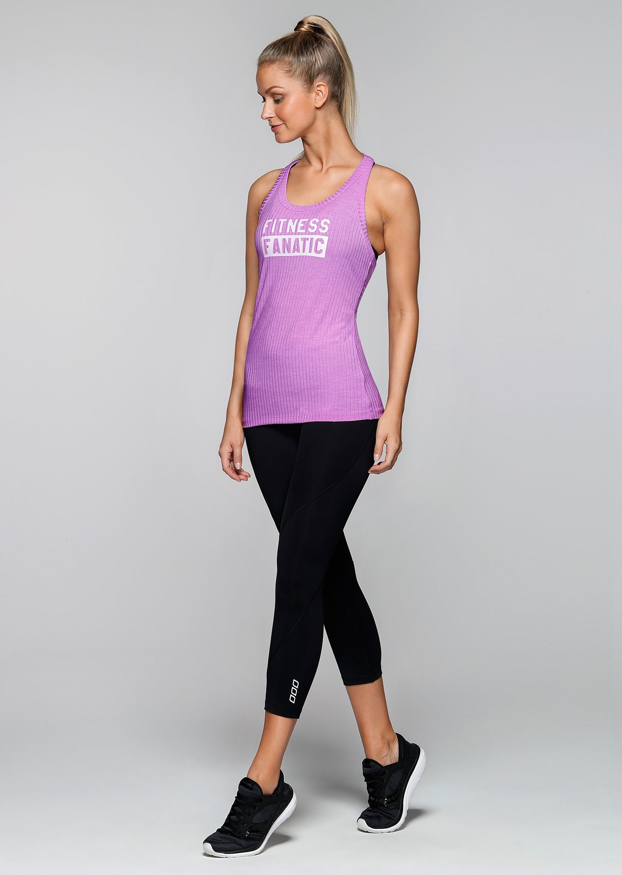 Lorna Jane Fitness fanatic Tank - Soft Lilac Marl