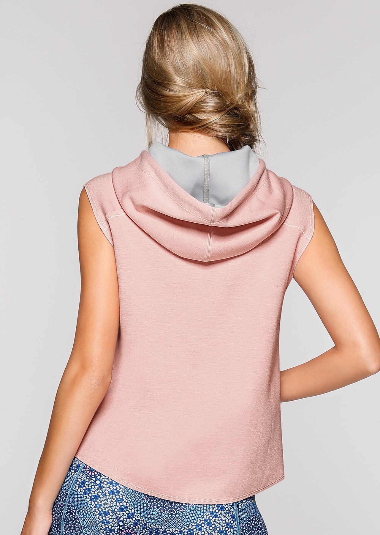 Lorna Jane Fitster S/Less Hoodie - Blushed Pink Marl