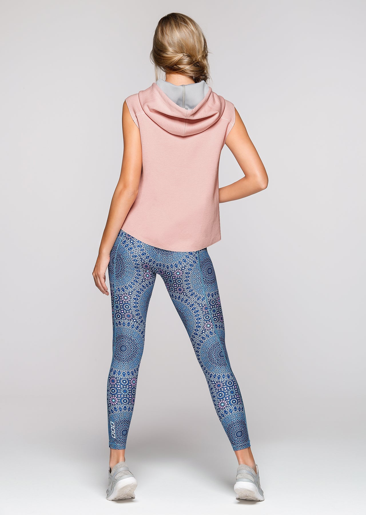 Lorna Jane Fitster S/Less Hoodie - Blushed Pink Marl