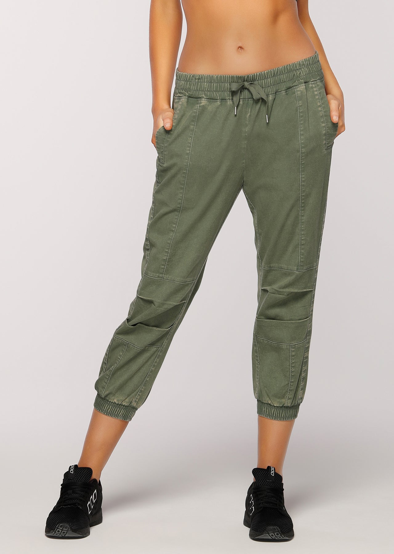 Lorna Jane Flashy Cropped Pants - Light Khaki